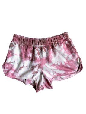 Victoria's Secret Pink Curved Hem Sweat Shorts Tie Dye (Pink Tie Dye) - Large